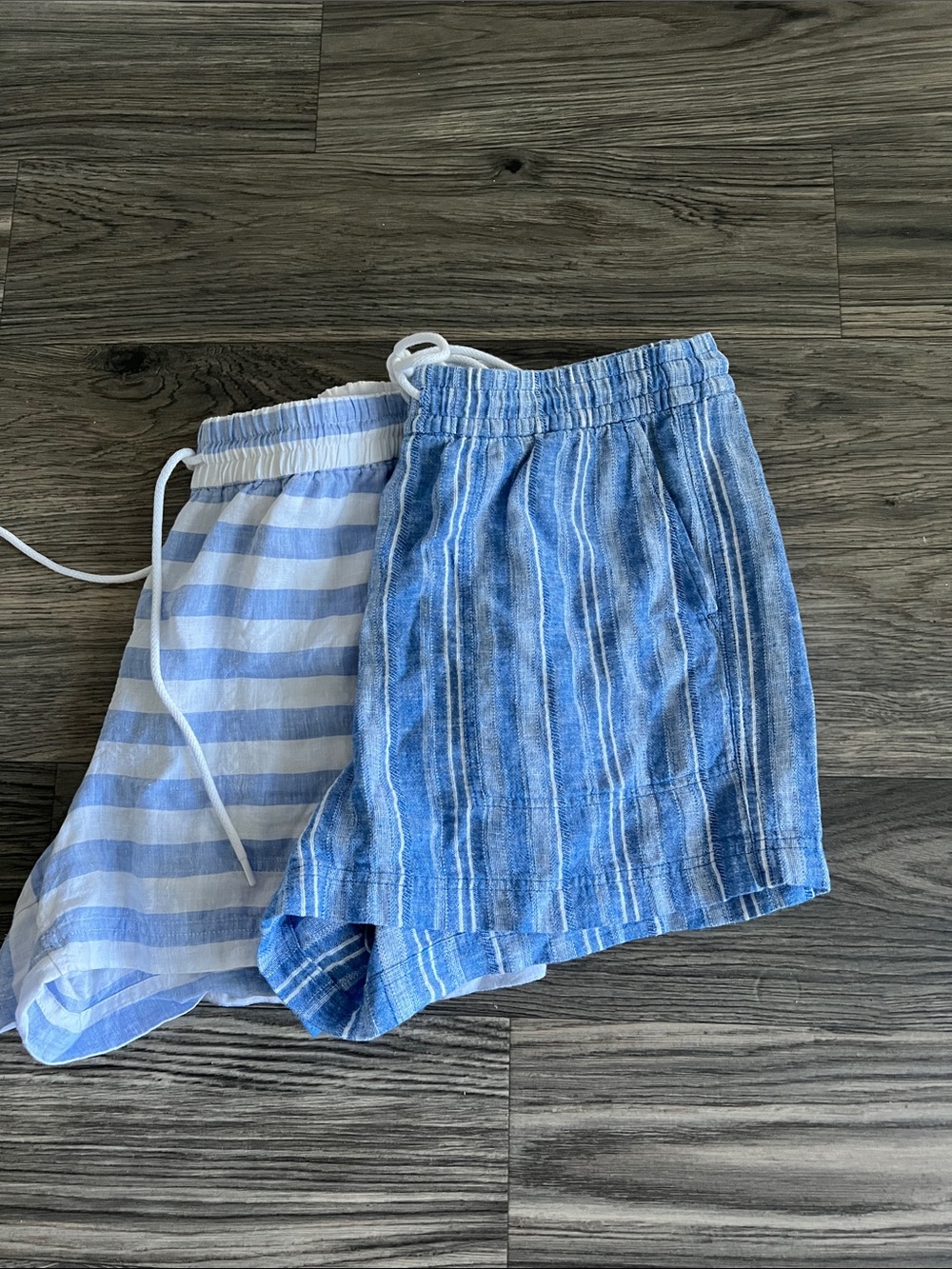 LOFT Blue Striped Casual Shorts